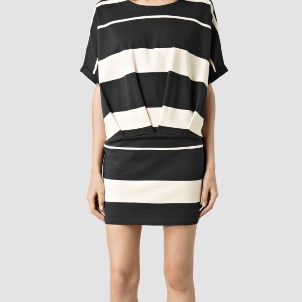 All saints Lea malt stripe dress
